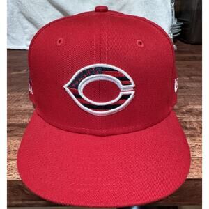 Cincinnati Reds New Era Fitted Hat Sz 7 1/8 ‘21 4th of July On Field MLB 59FIFTY